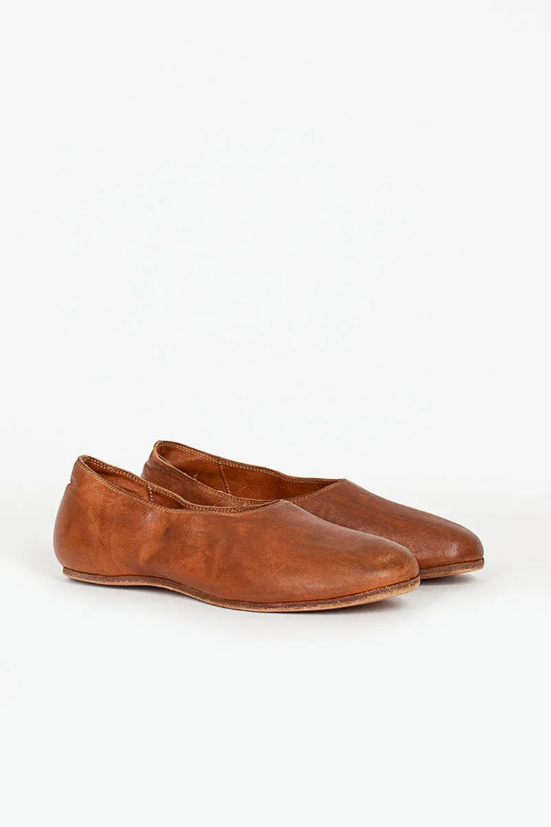 626R Full Grain Brown Ballerina Slip On