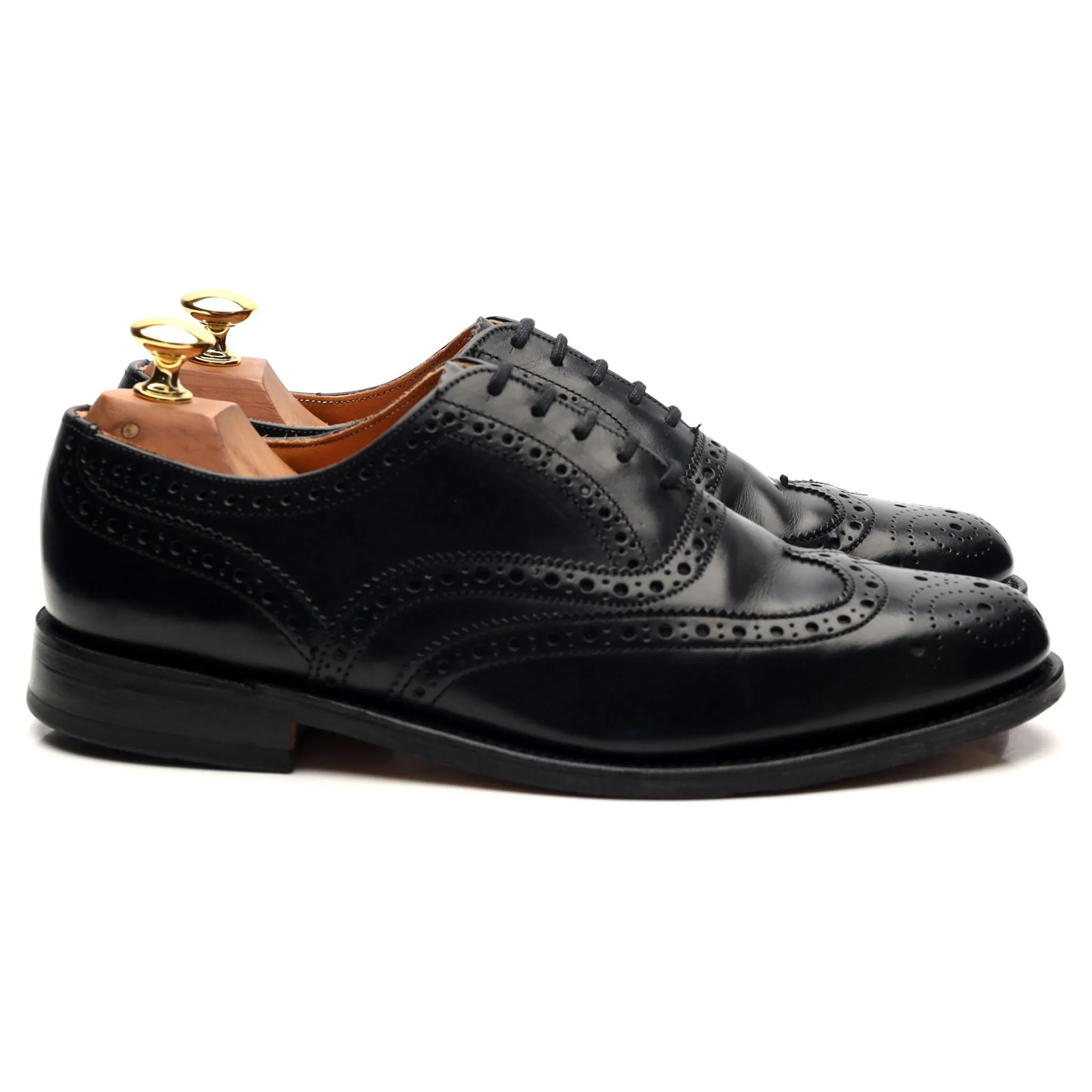 '758' Black Leather Oxford Brogues UK 7 F