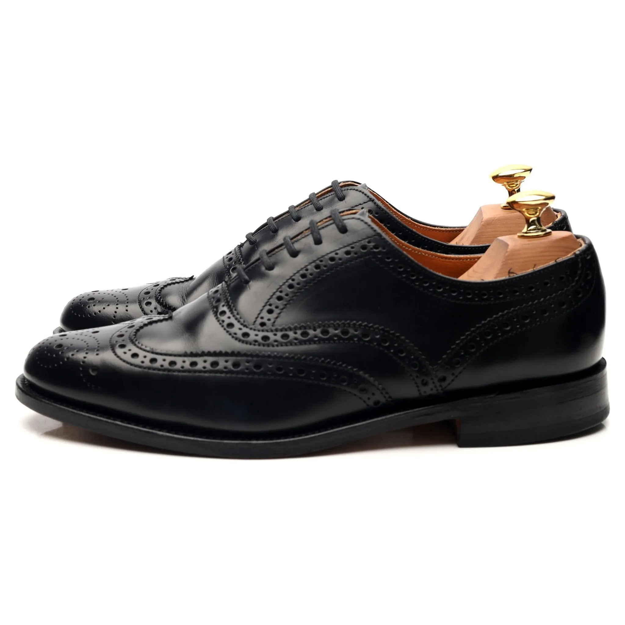 '758' Black Leather Oxford Brogues UK 7 F