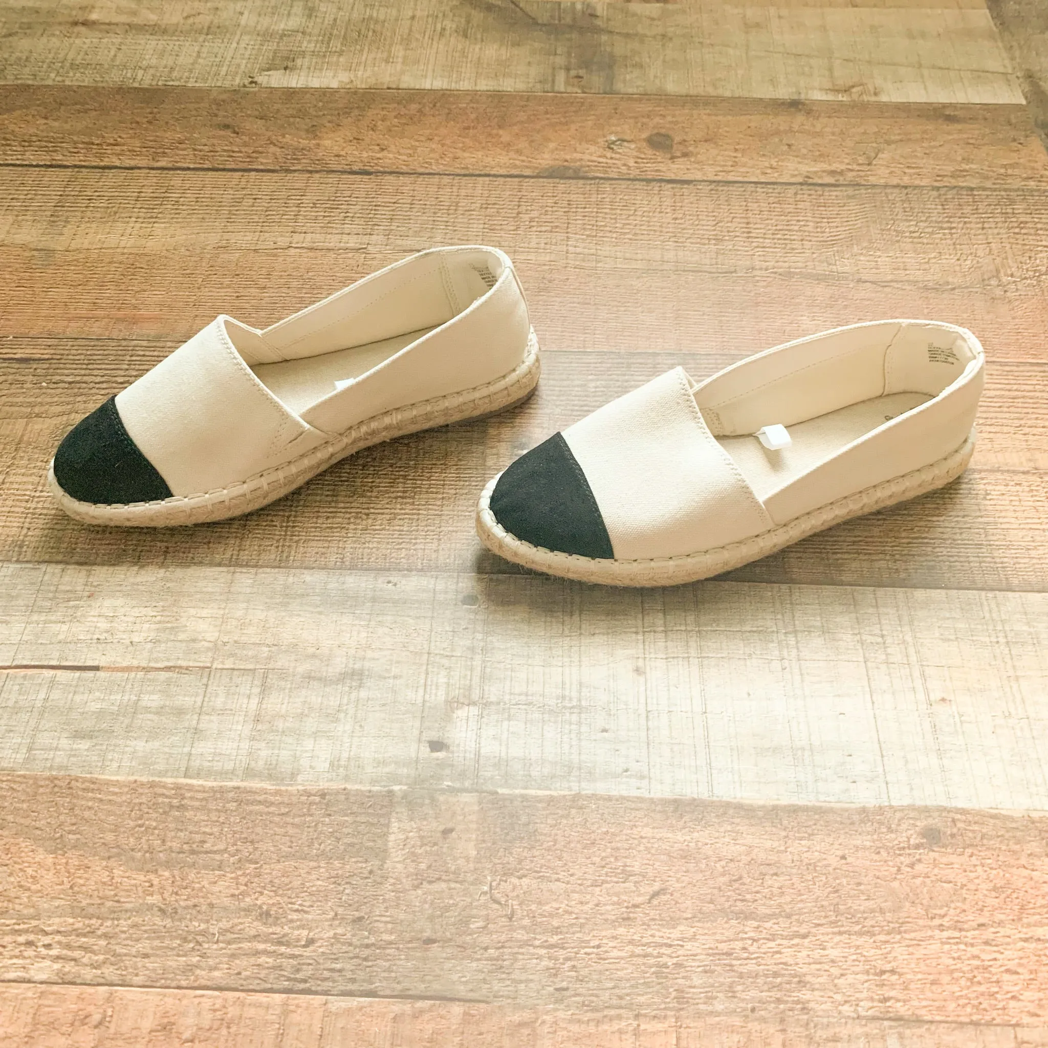 A New Day Cream and Black Espadrilles- Size 7.5