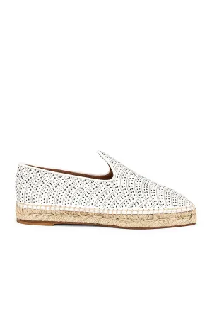 Alaïa Flat Espadrilles in Blanc Casse