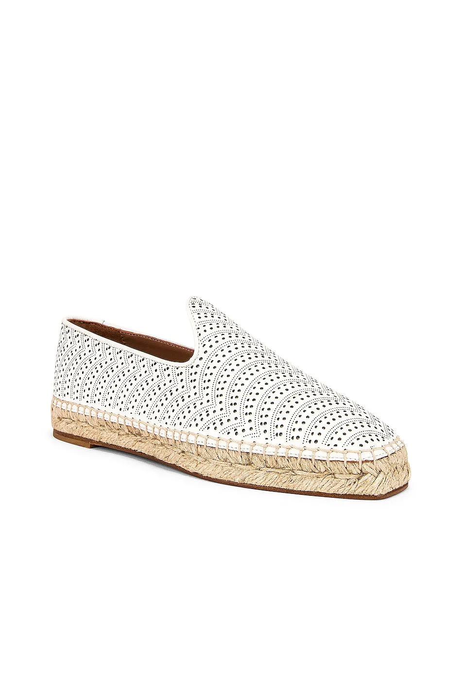 Alaïa Flat Espadrilles in Blanc Casse