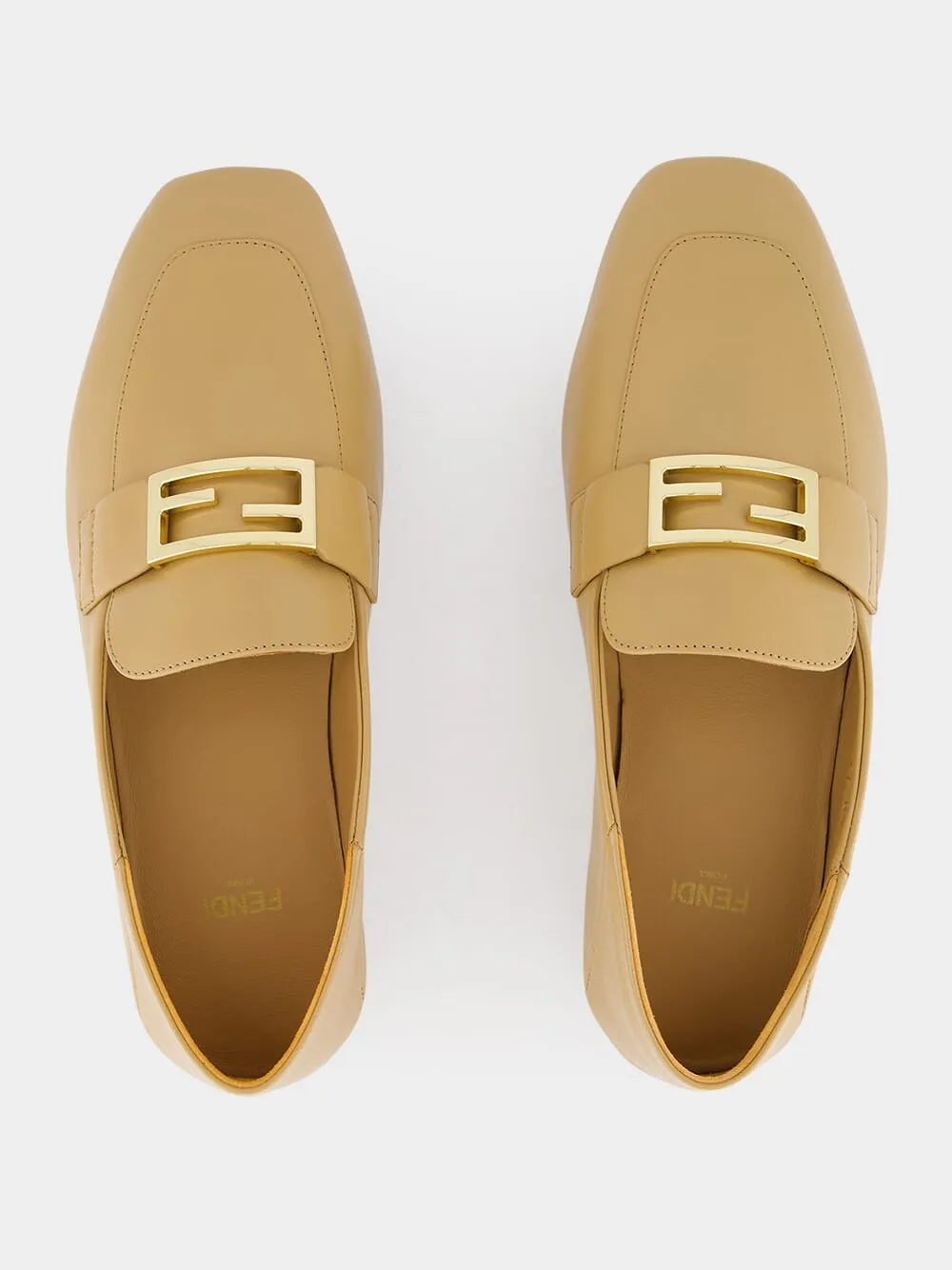 Beige Nappa-Leather Loafers