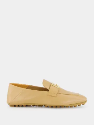 Beige Nappa-Leather Loafers