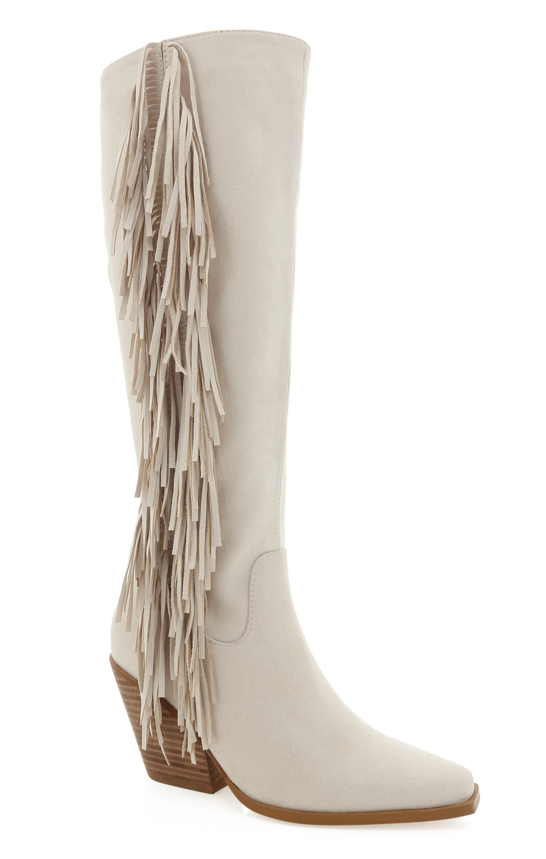 Billini Ceylan Fringe Boot ~ Cream Suede