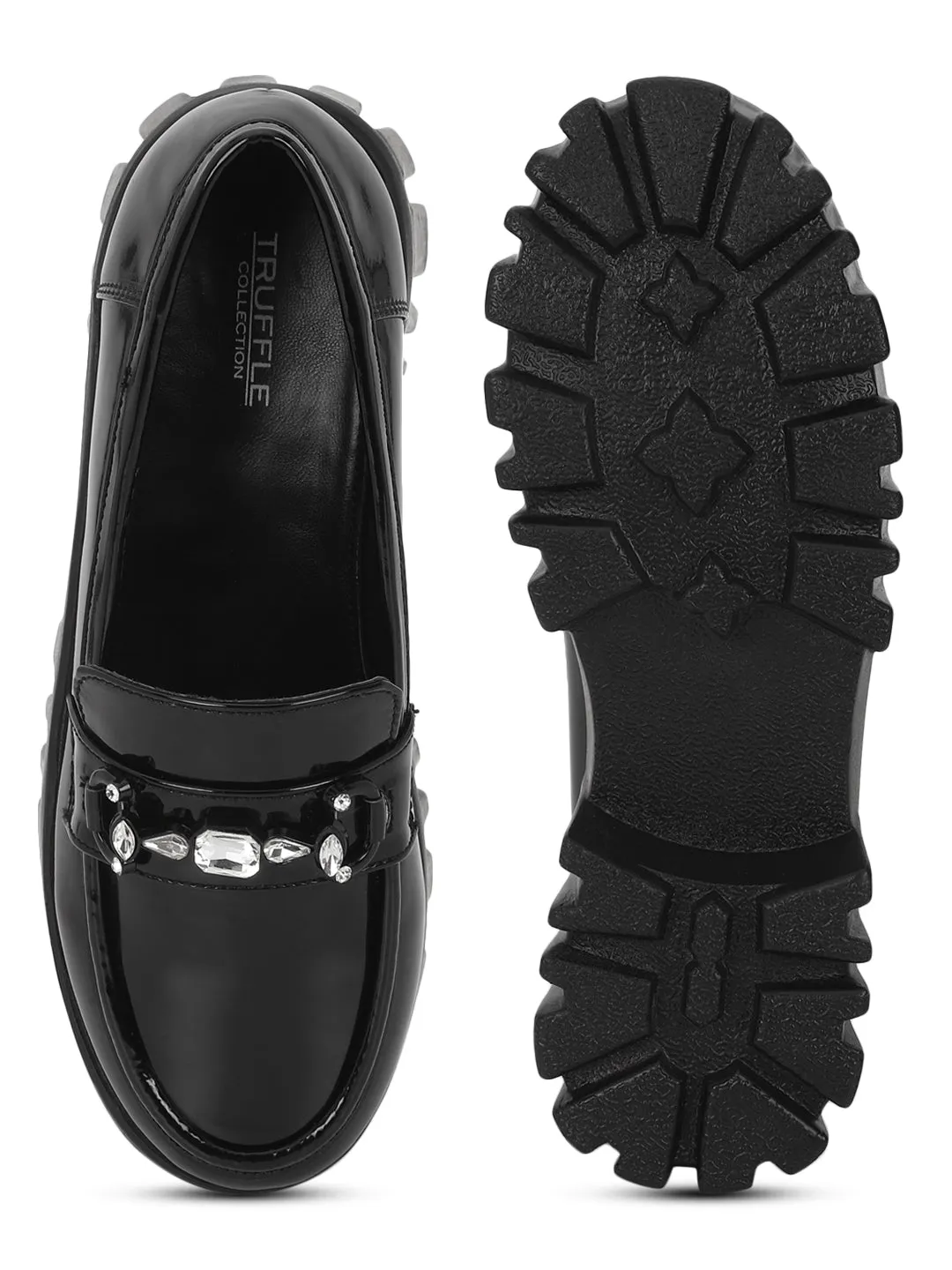 Black Patent Block Loafers (TC-B06563-BLK)