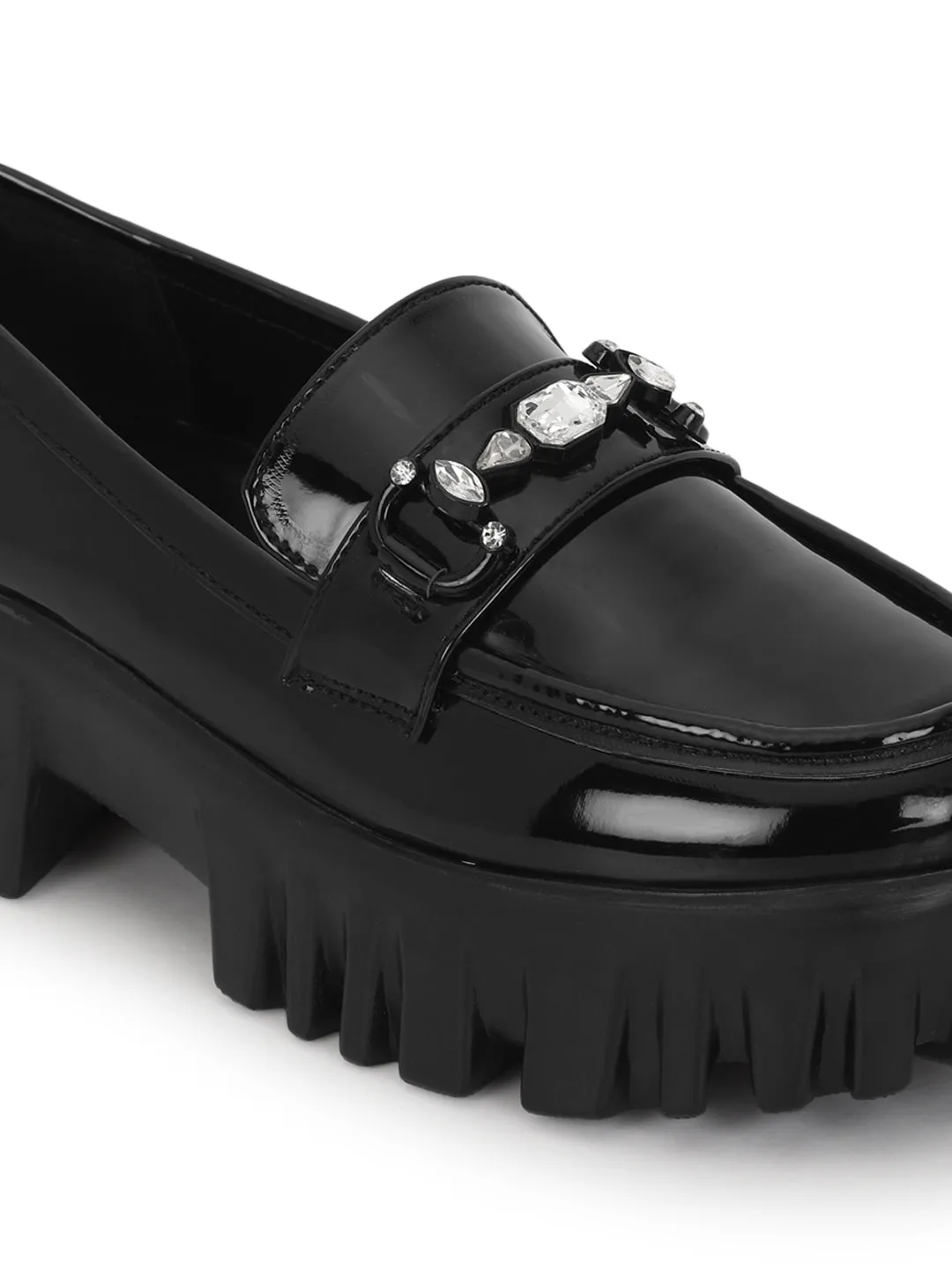 Black Patent Block Loafers (TC-B06563-BLK)