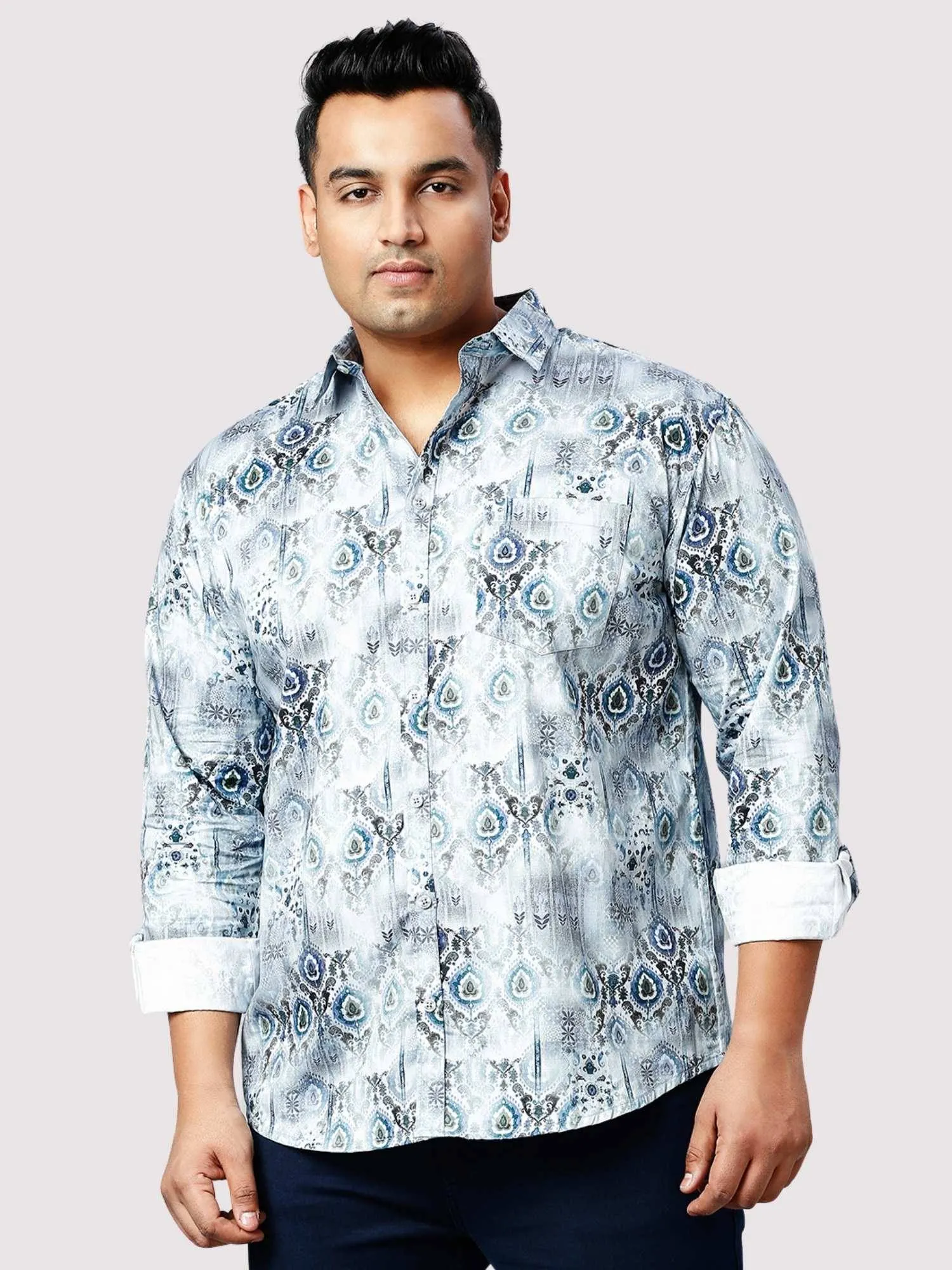 Blue Bell Digital Printed Full Sleeve Shirt Men's Plus Size