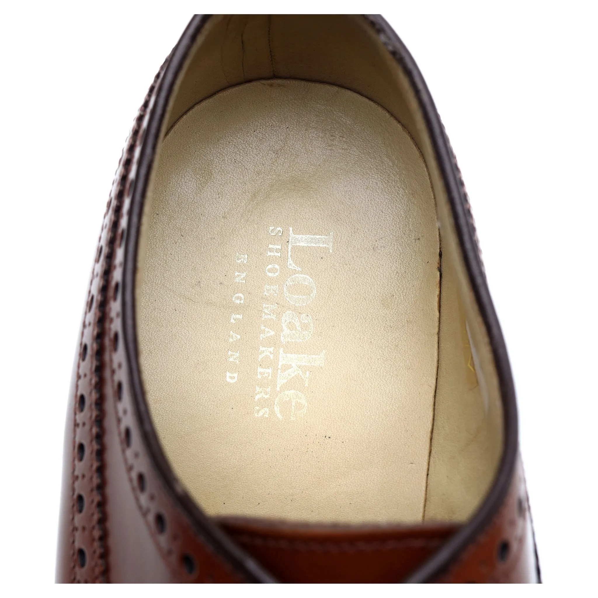 'Braemar' Tan Brown Leather Derby Brogues UK 7 F