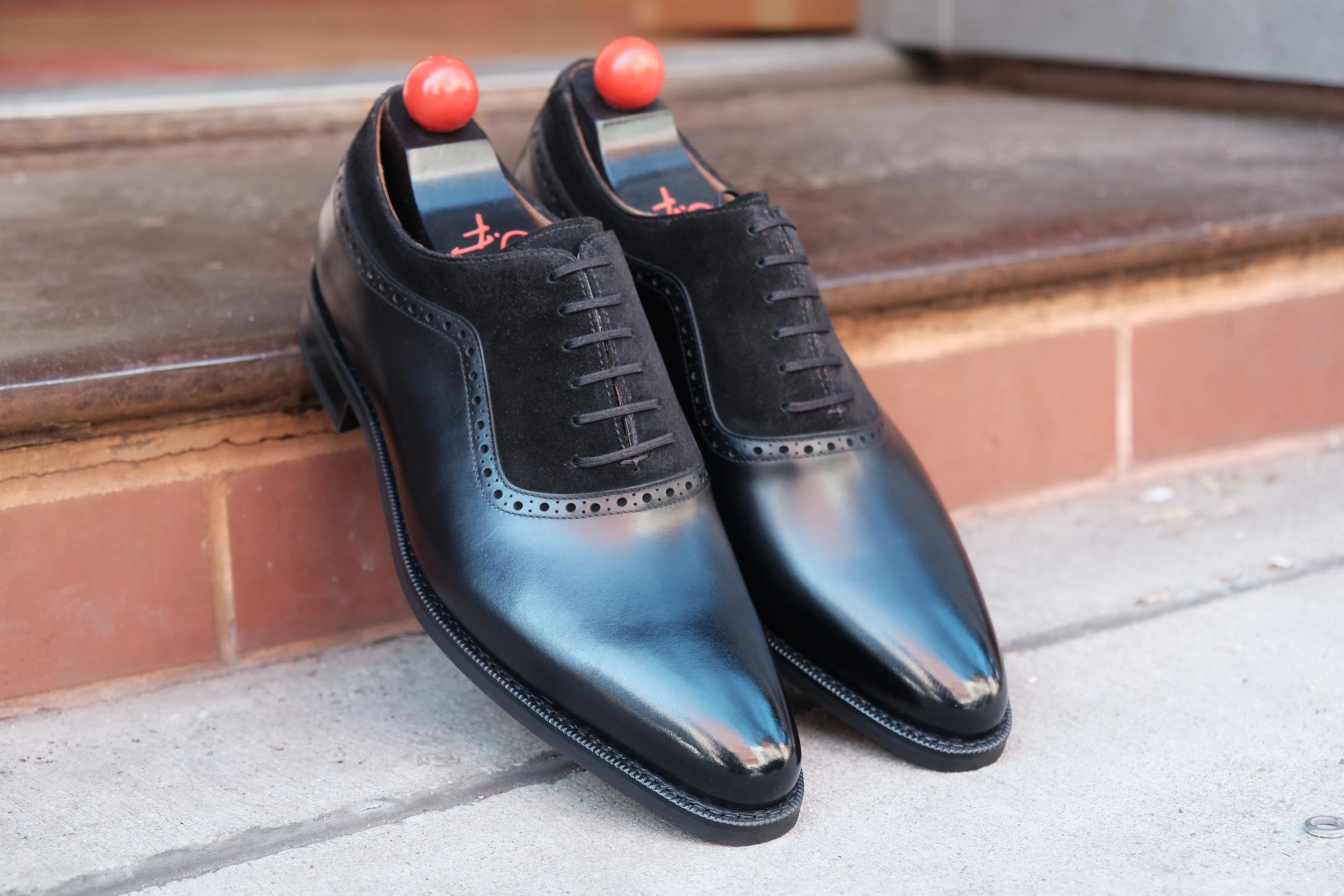 Broadmoor - MTO - Black Calf / Black Suede - JKF Last - City Rubber Sole