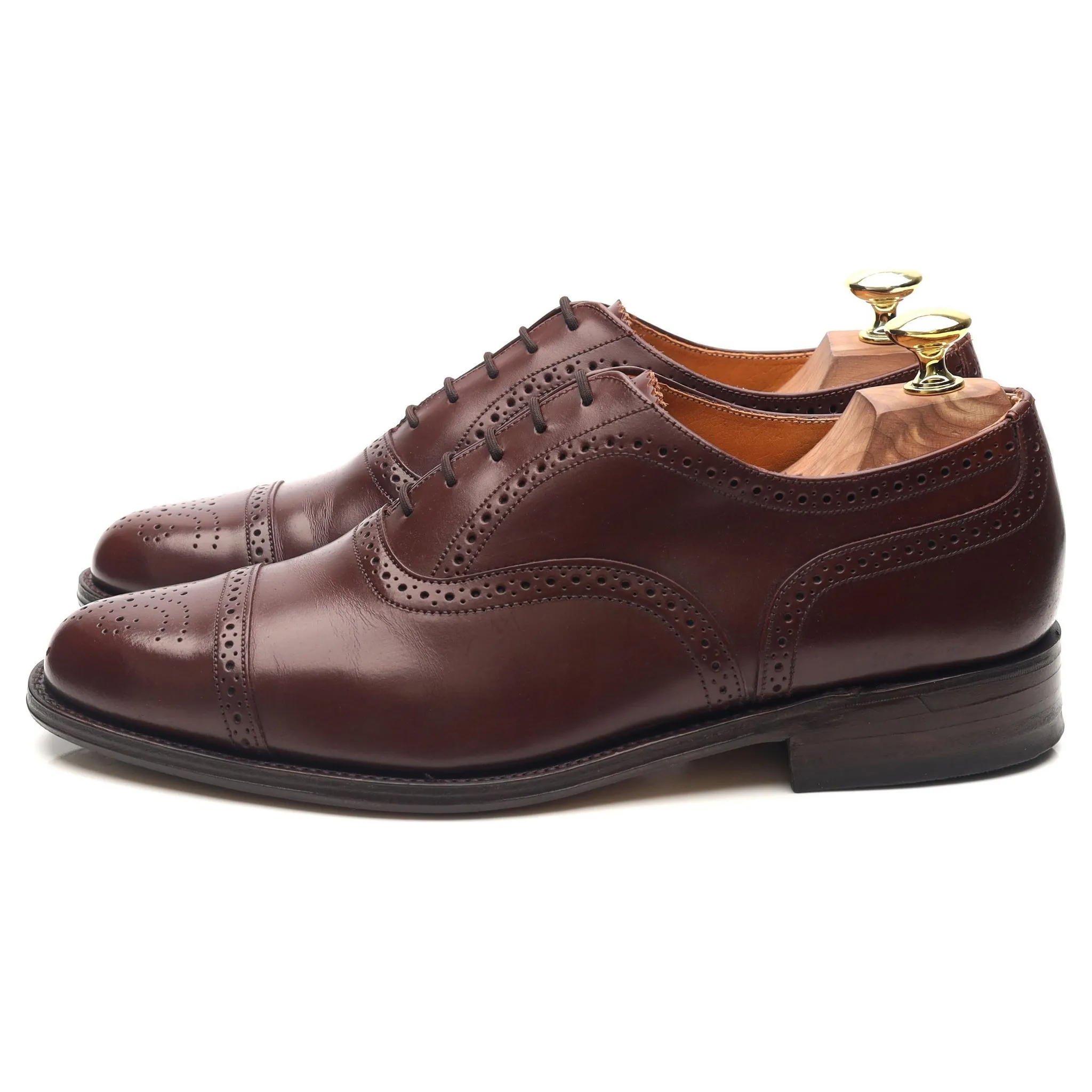 Burgundy Leather Oxford Semi Brogues UK 7 F