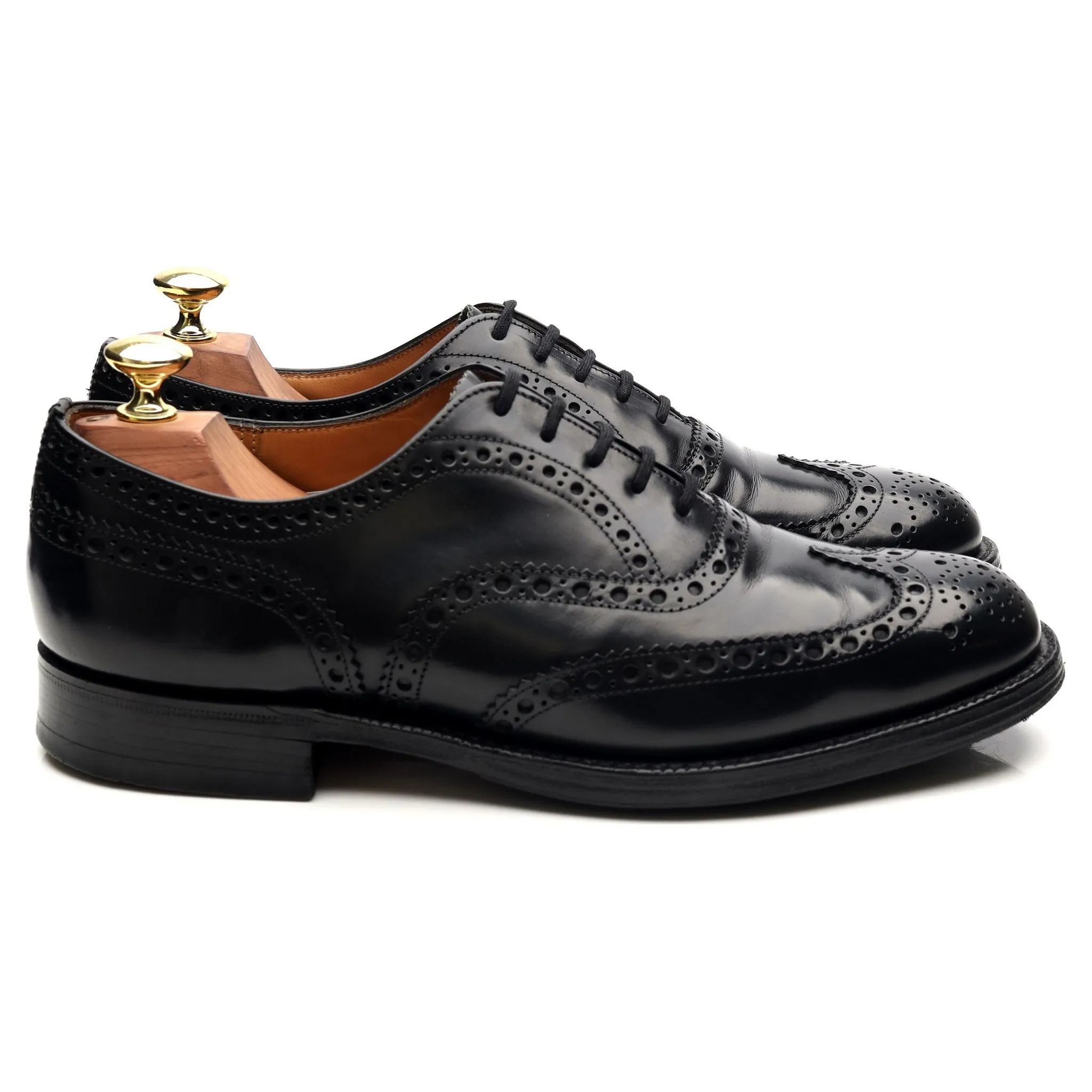 'Burwood' Black Leather Brogues UK 7 F