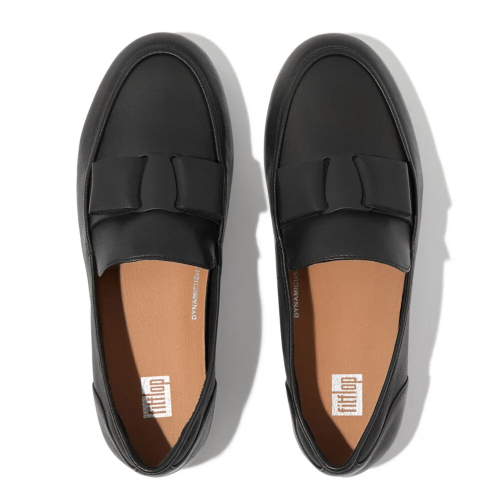 FitFlop Allegro Bow Leather Loafers Black