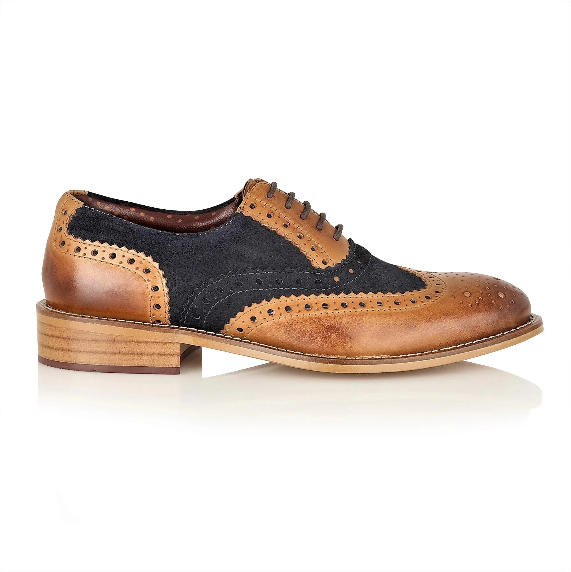 Gatsby Junior Brogue Tan / Navy