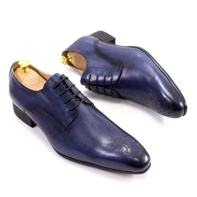 Genuine Leather Pointed Toe Oxfords Shoes