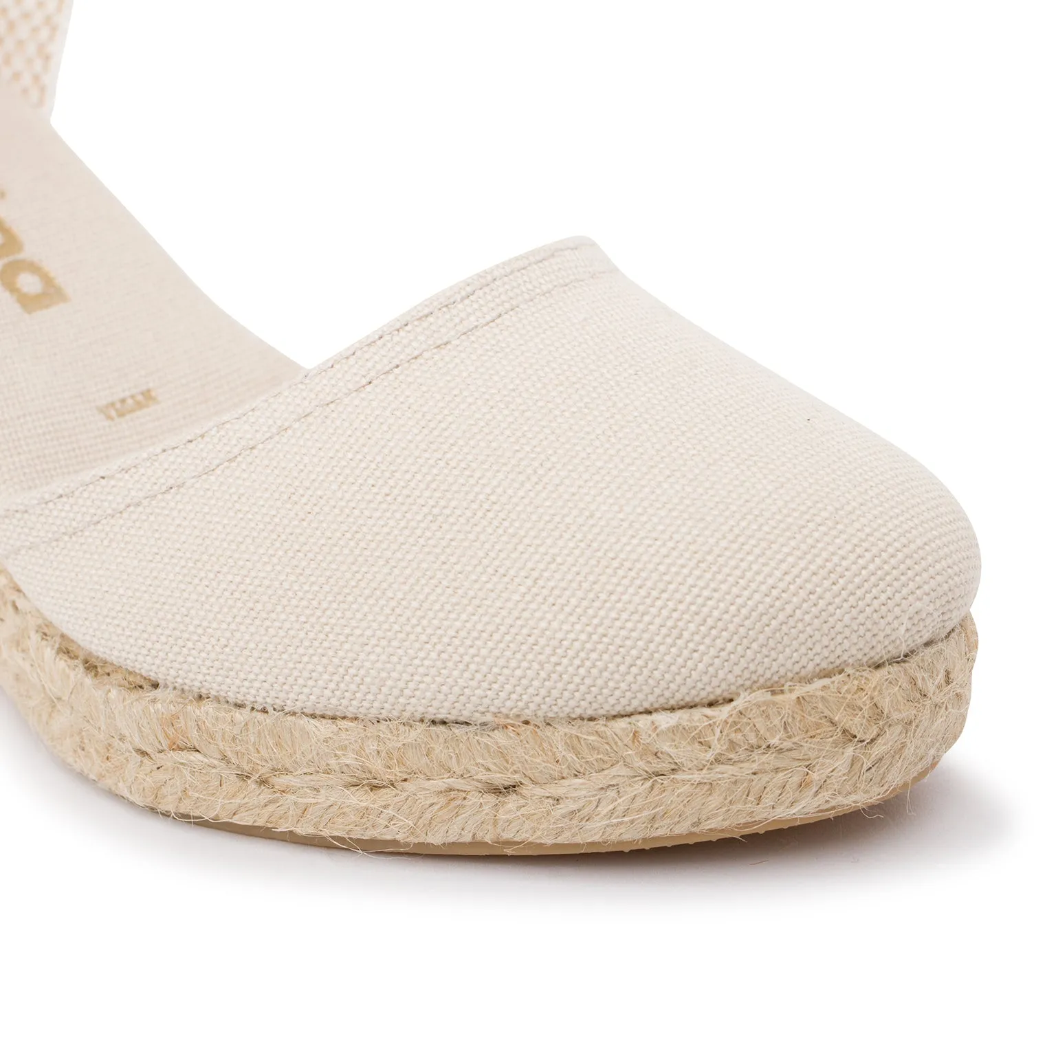 Granada Eco Canvas Vegan Espadrille Wedges - Beige Tan