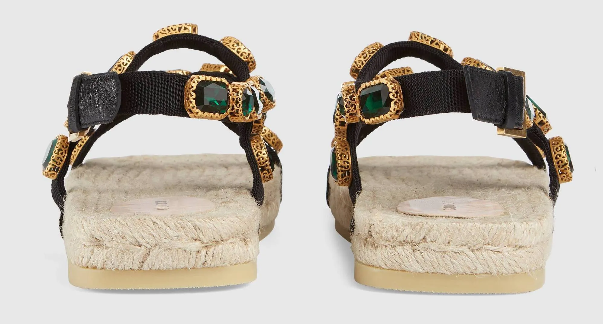 Grosgrain Espadrille Sandal with Crystals