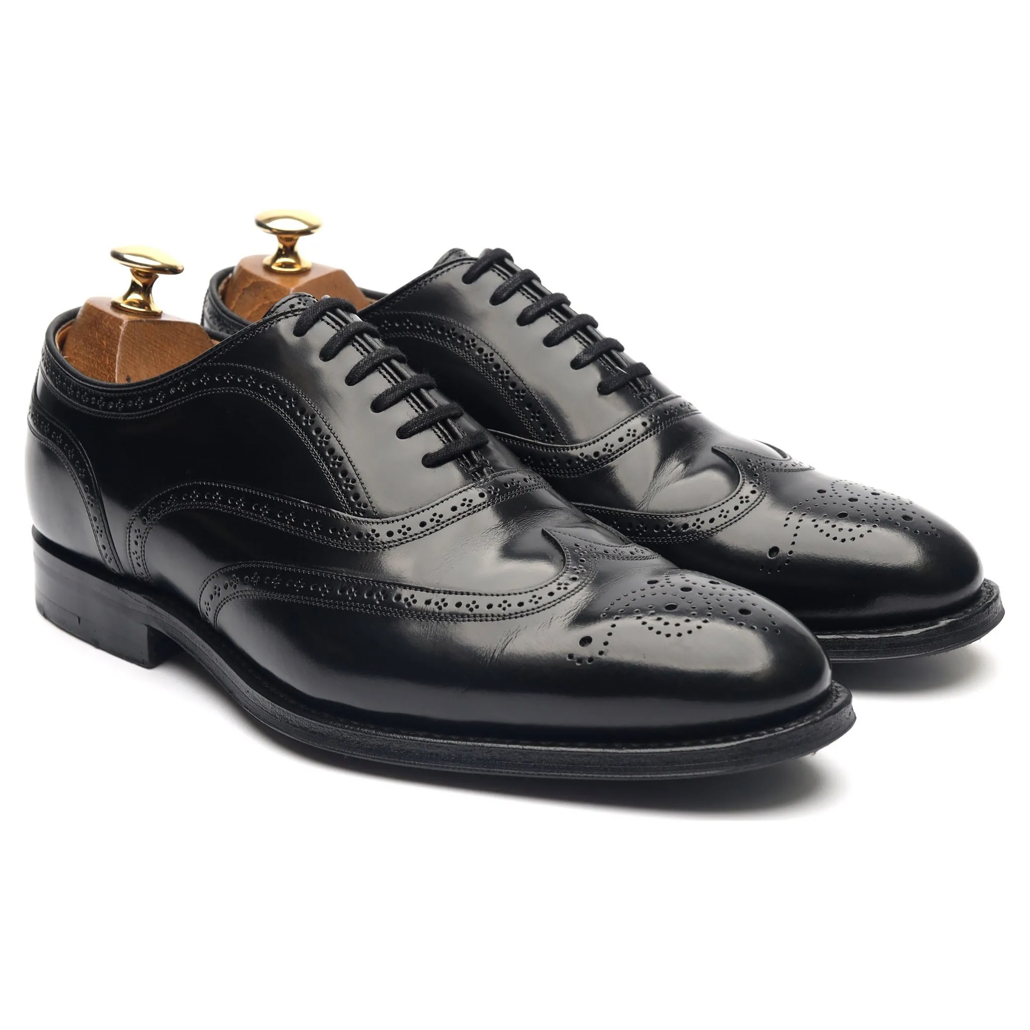 'Gunthorpe' Black Leather Oxford Brogues UK 6 F