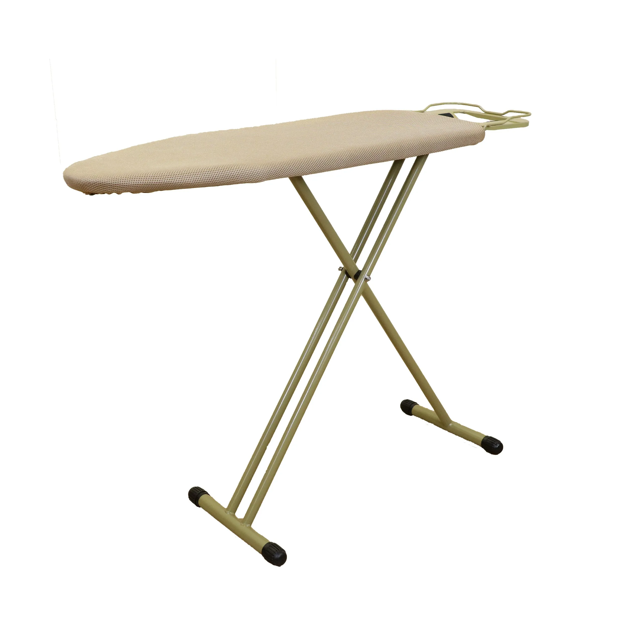 HAVAI Golden Iron Table for Ironing Clothes | 3X Padding, Surface (97 x 34cm) | Anti-Slip Feet, Heat-Resistant, Sturdy 3-Leg Design, Iron Rest with Silicon Stopper | Space-Saving Ironing Board