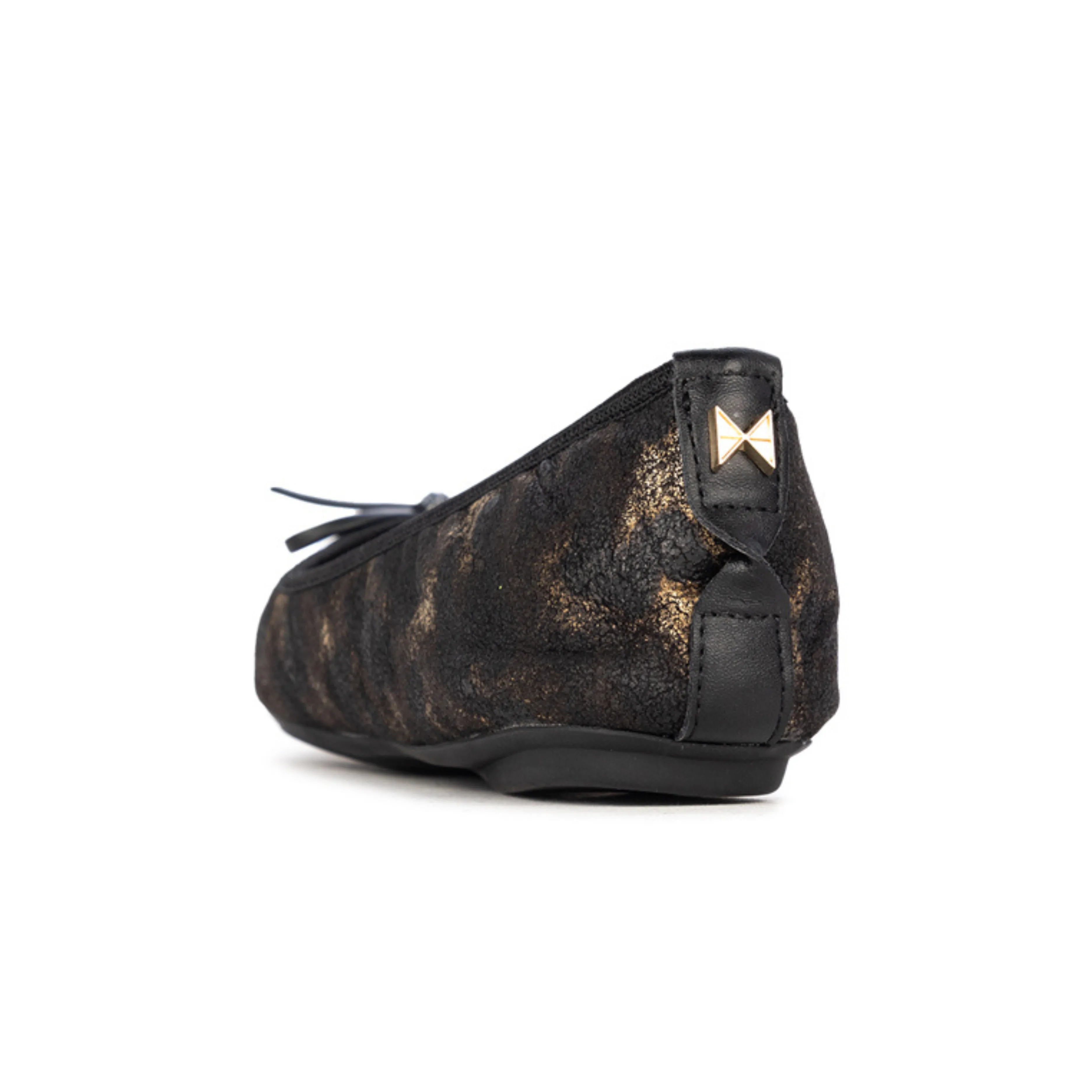 HOLLY Ballet Flat Shoes - Black Animal