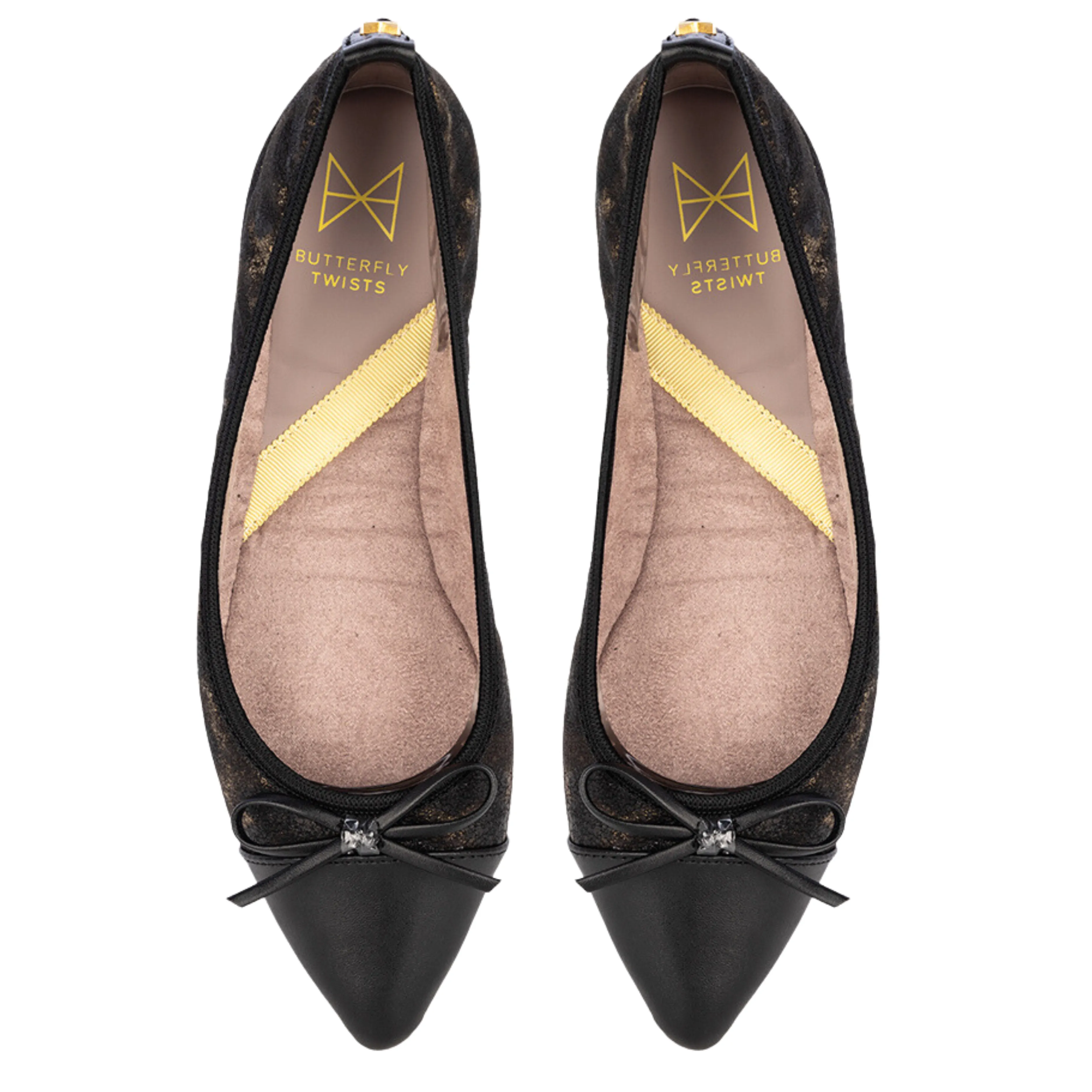 HOLLY Ballet Flat Shoes - Black Animal