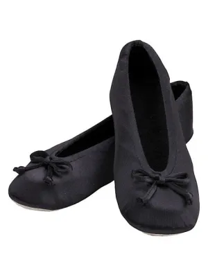 Isotoner Satin Ballerina Slipper Black