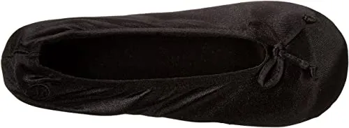 Isotoner Satin Ballerina Slipper Black