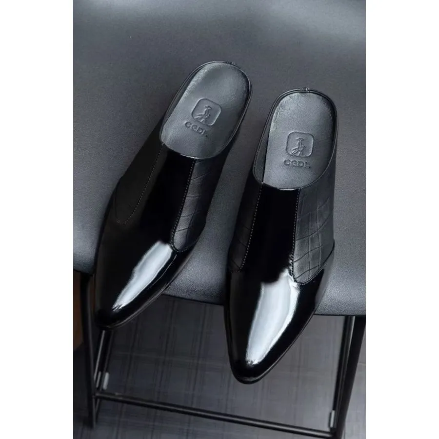 Luxe Pointed Toe Elegant Leather Business Slippers