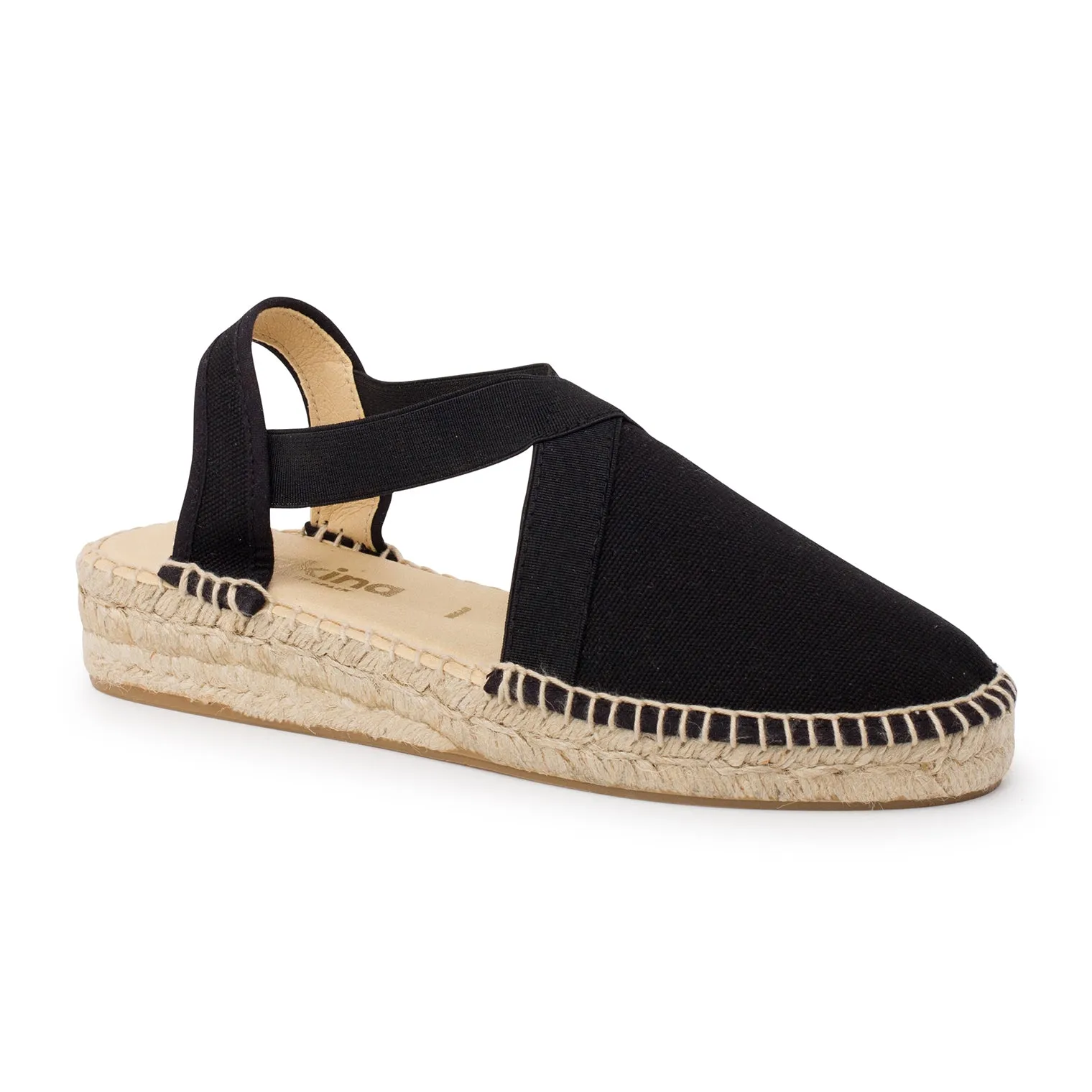 Marseille Eco Canvas Vegan Espadrille Wedges - Black