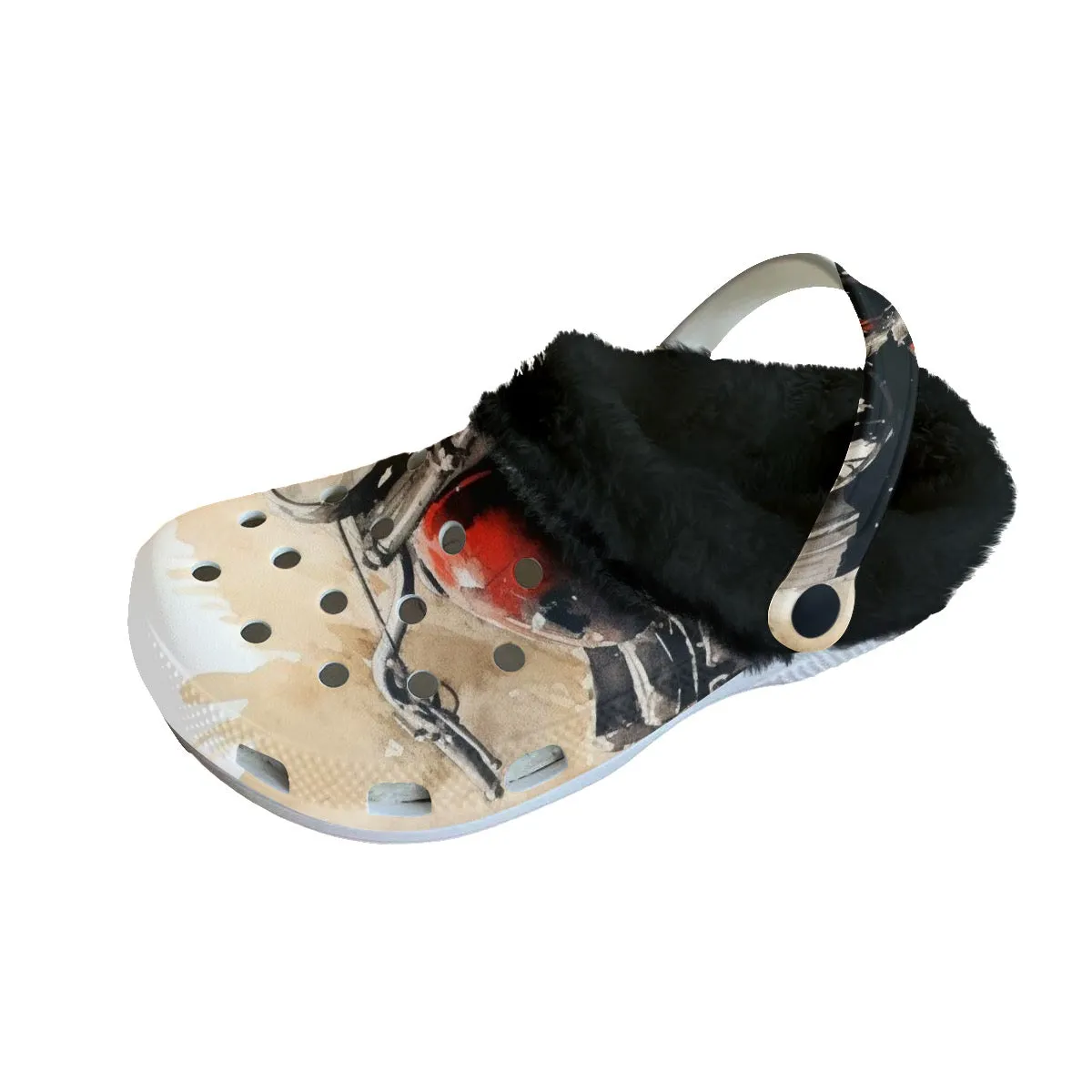 Mc#22 Men's Classic Clogs with Fleece, motorcycle print