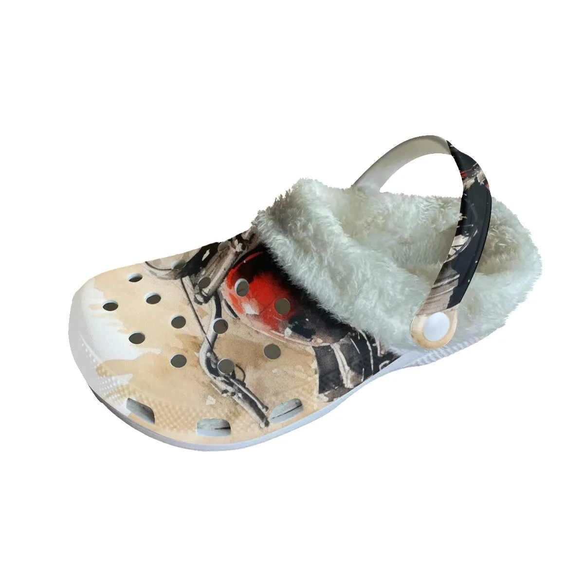 Mc#22 Men's Classic Clogs with Fleece, motorcycle print