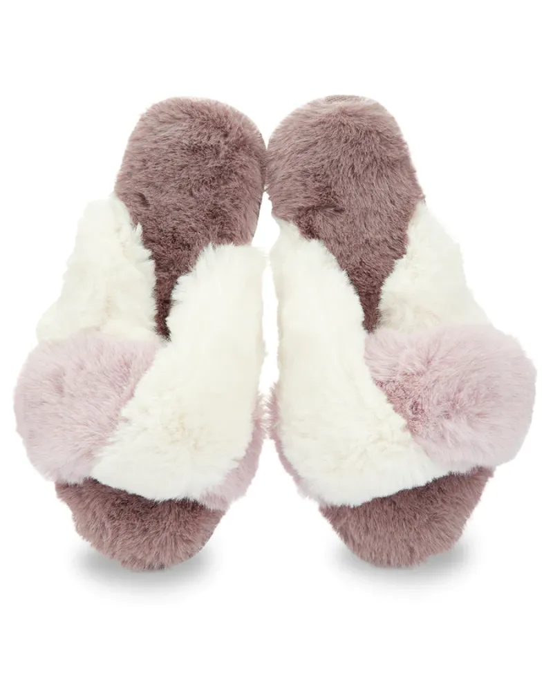 Me Moi Rita Plush Open Toe Slippers