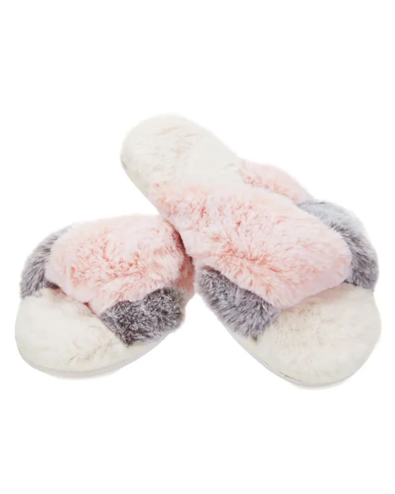 Me Moi Rita Plush Open Toe Slippers