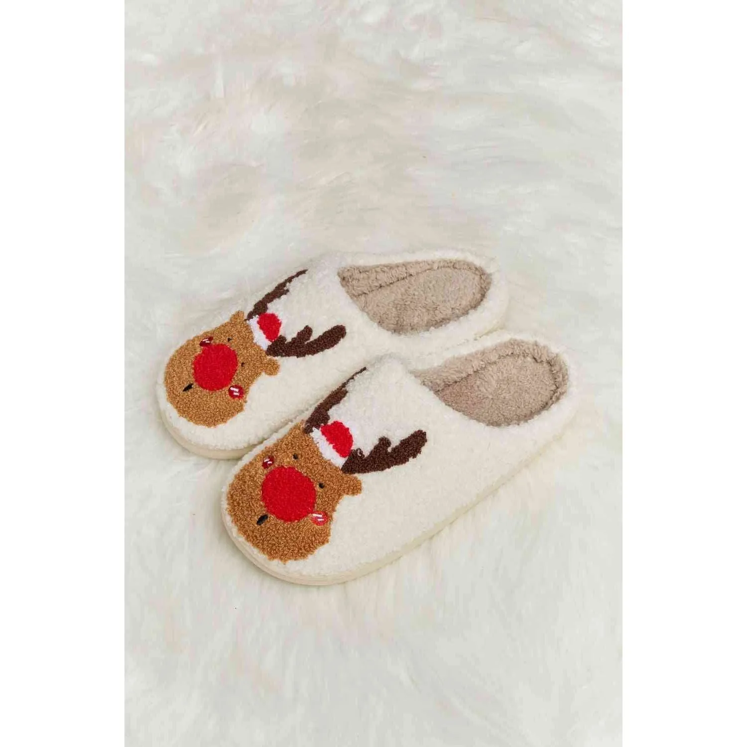 Melody Rudolph Print Plush Slide Slippers