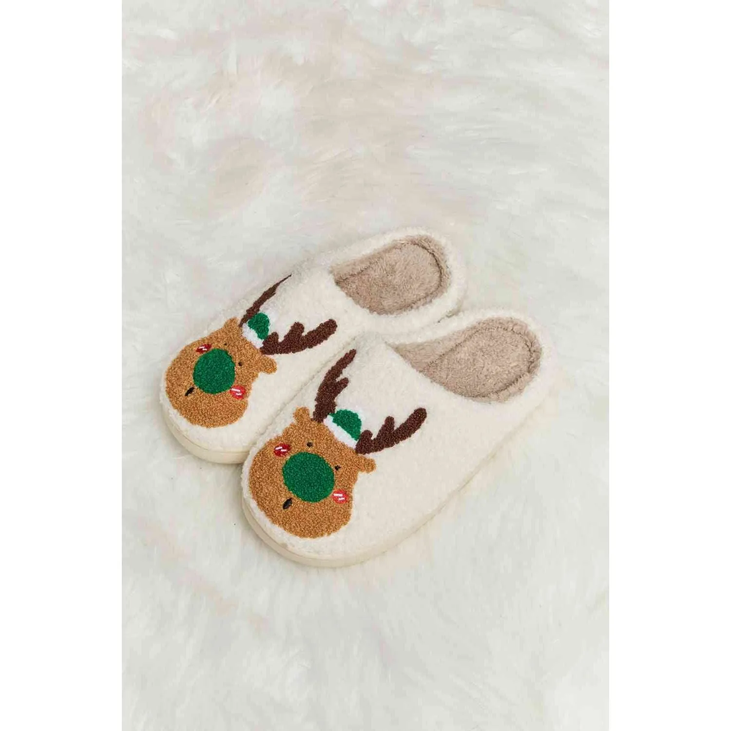 Melody Rudolph Print Plush Slide Slippers