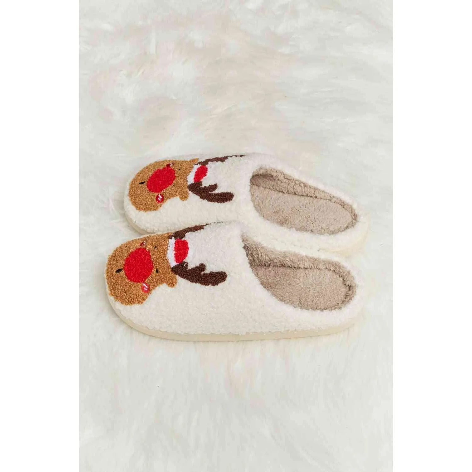 Melody Rudolph Print Plush Slide Slippers