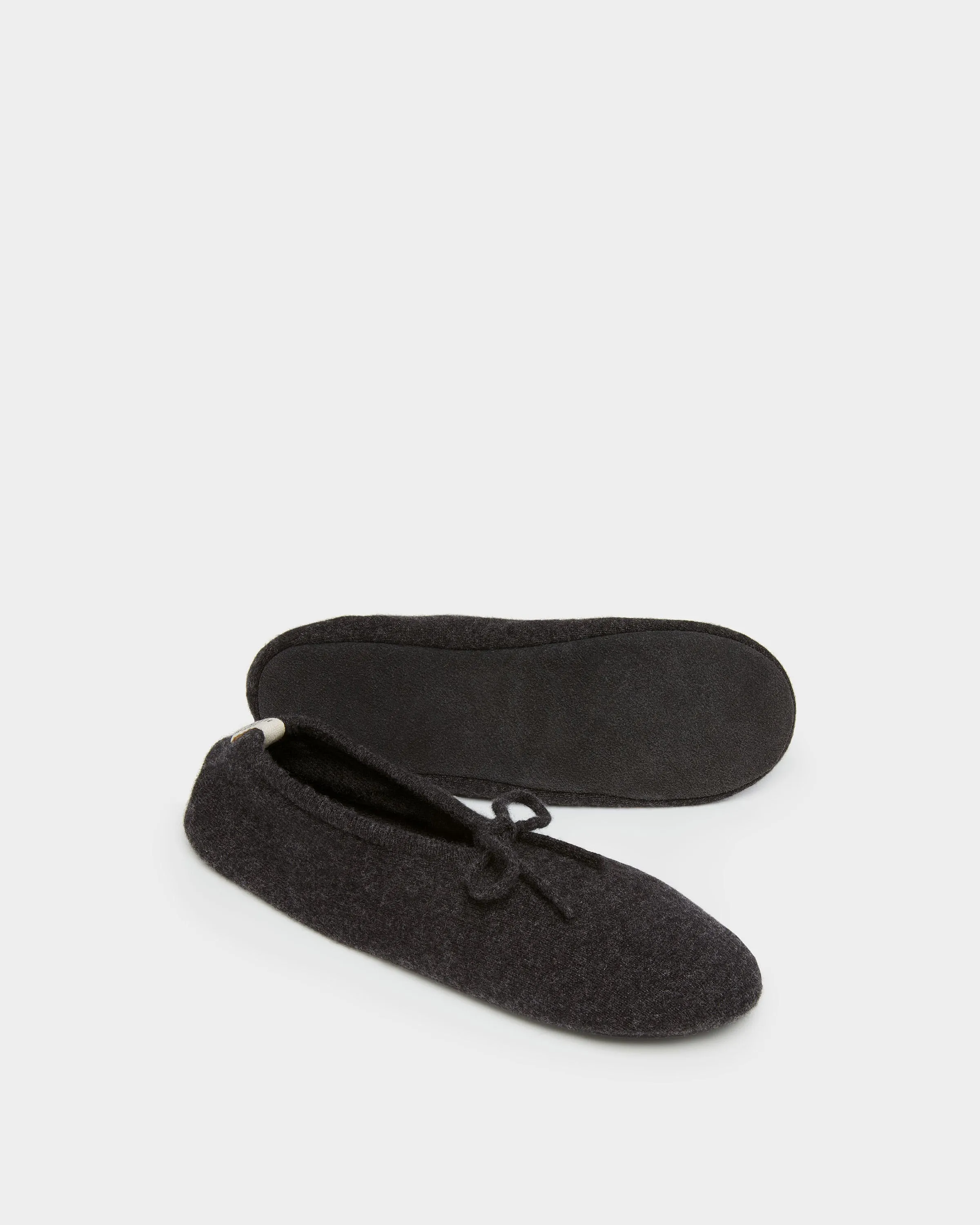 Mull Pure Cashmere Ballet Slippers - Charcoal