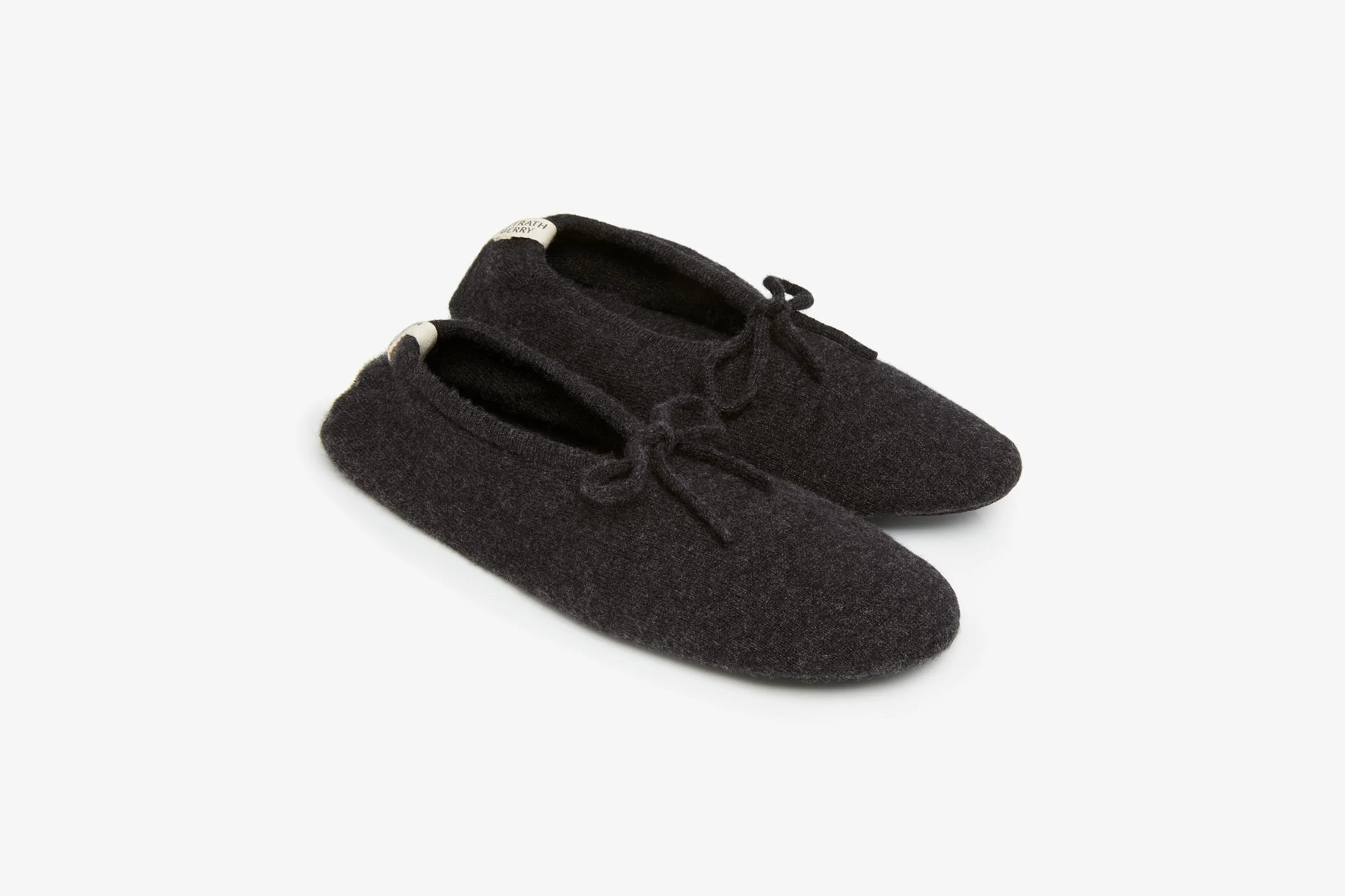 Mull Pure Cashmere Ballet Slippers - Charcoal