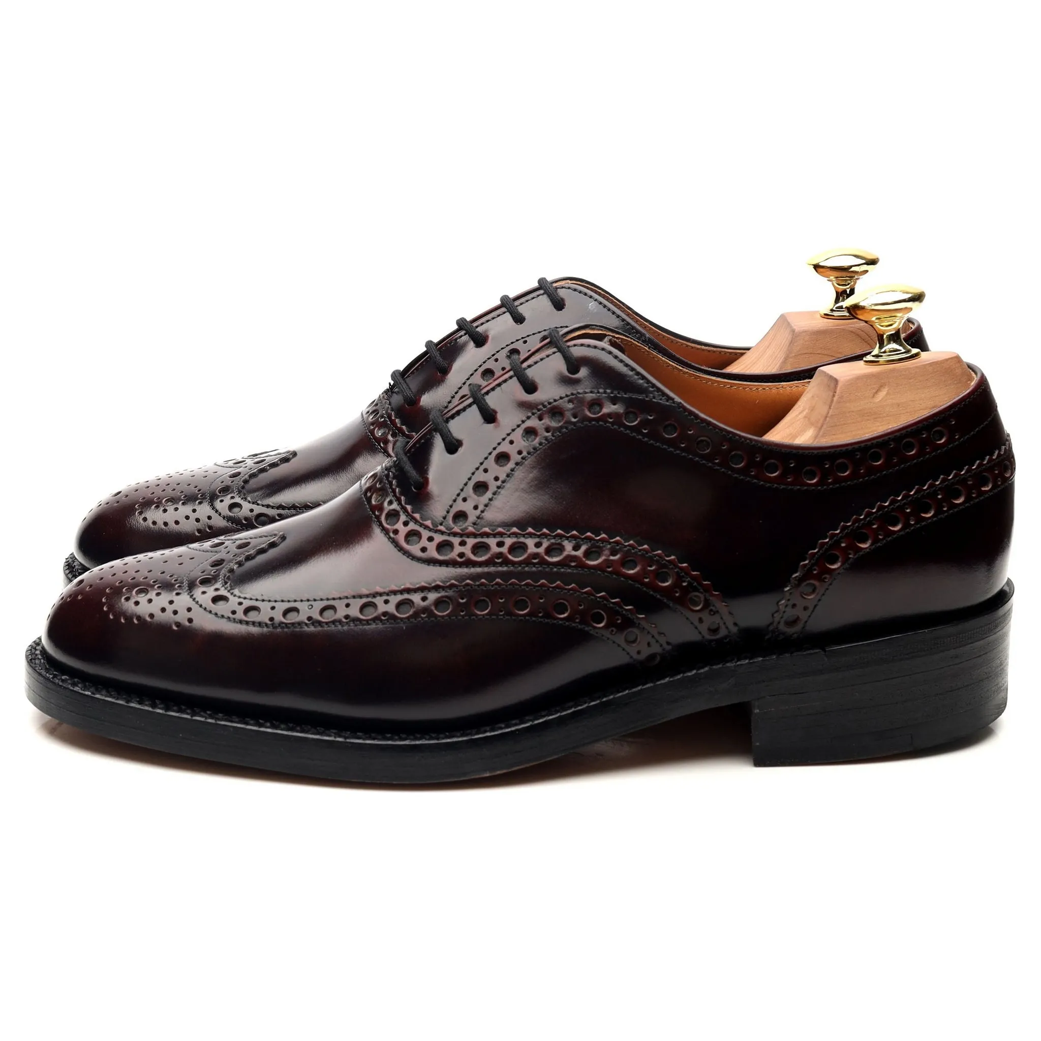 'Navarro' Burgundy Leather Brogues UK 8 F