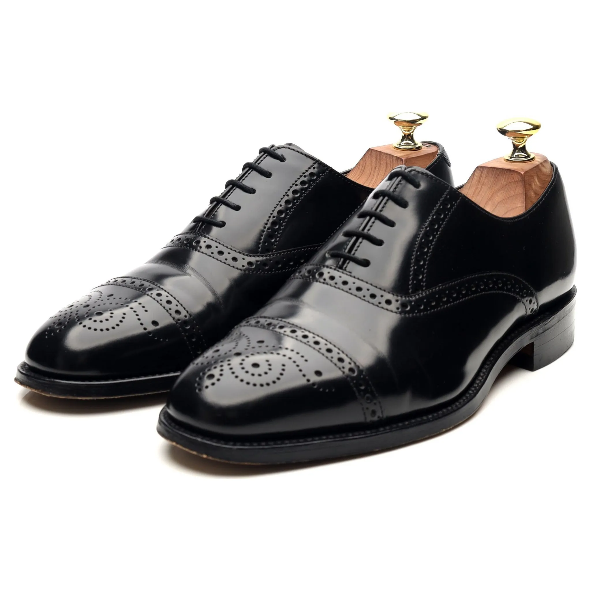 'Oban' Black Leather Oxford Brogues UK 7