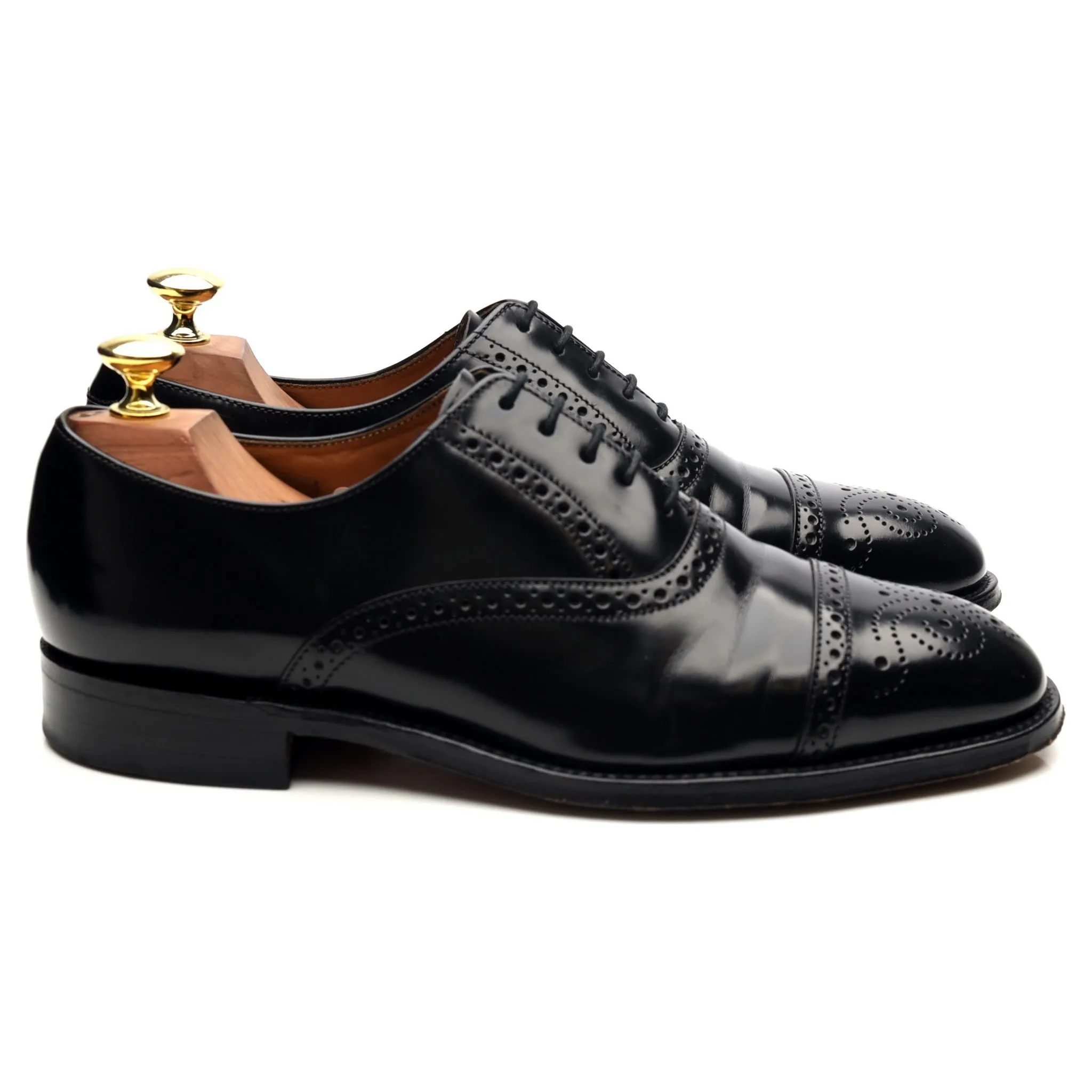 'Oban' Black Leather Oxford Brogues UK 7