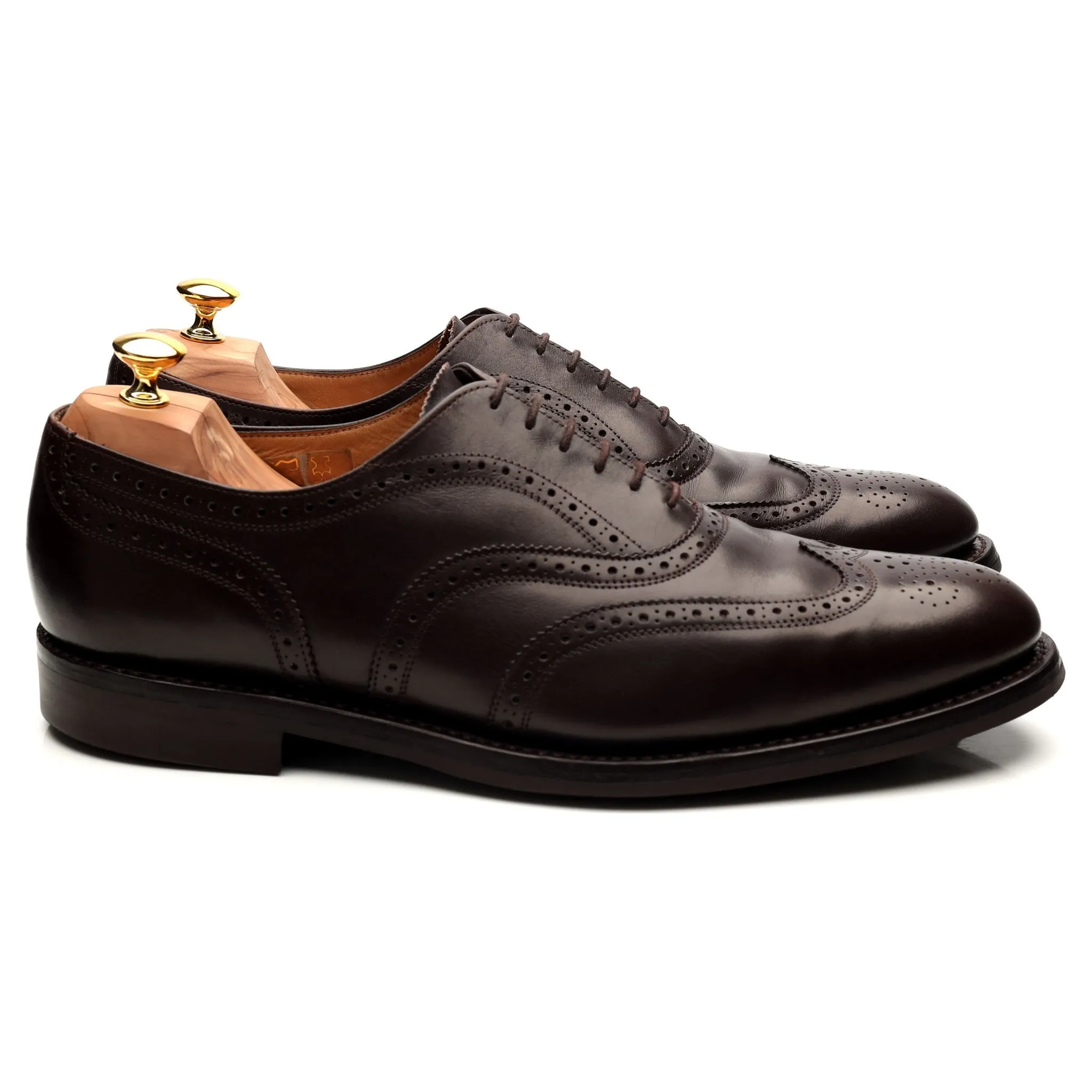 'Oslo' Dark Brown Leather Brogues UK 12 F