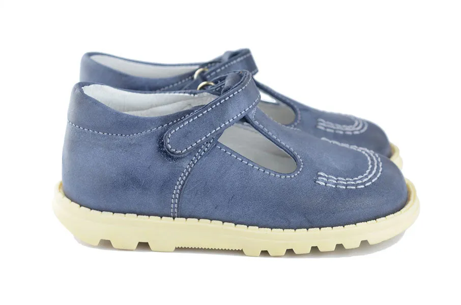 Petit Shoes Boys Blue T-Bar Shoe