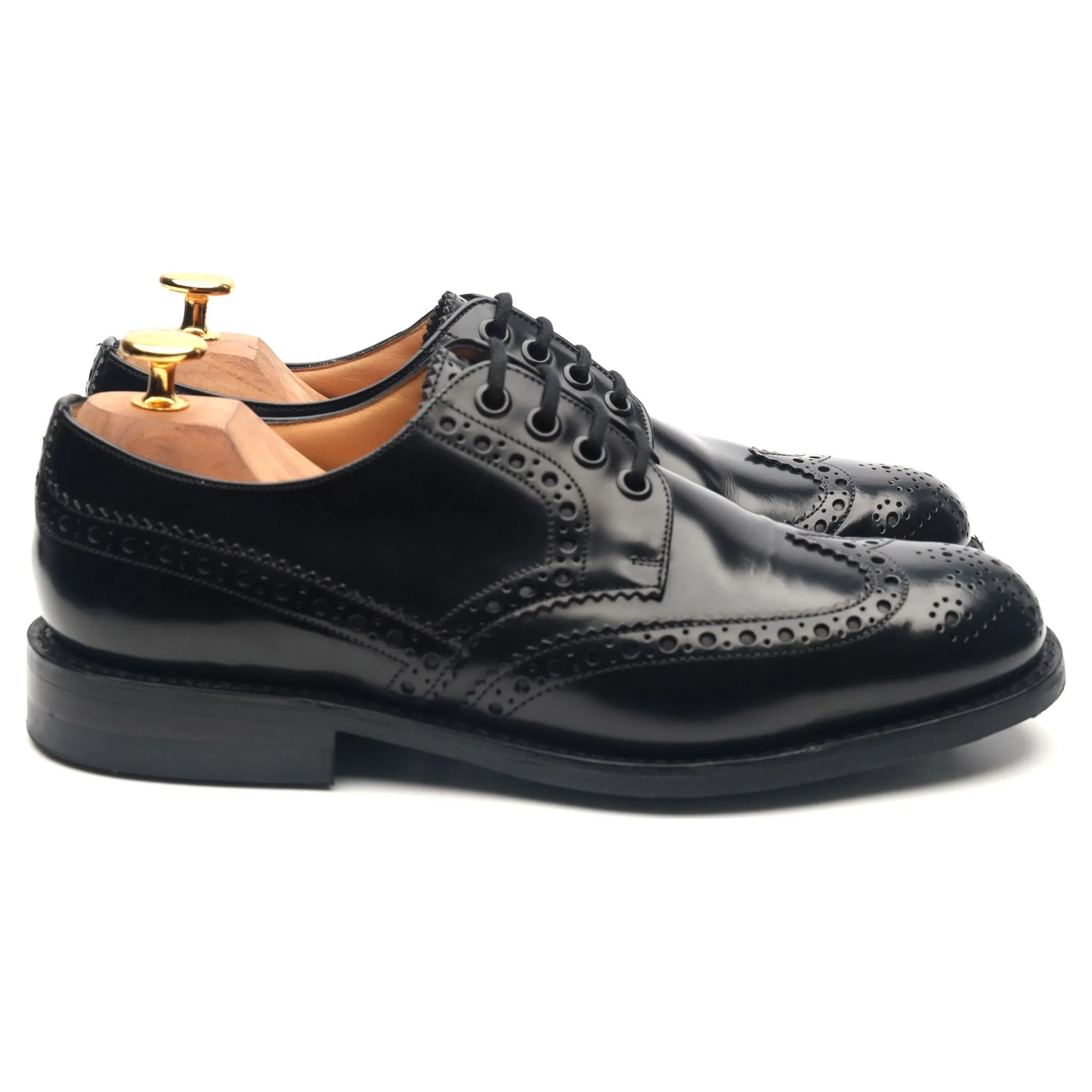 'Ramsden' Black Leather Derby Brogues UK 5.5 F