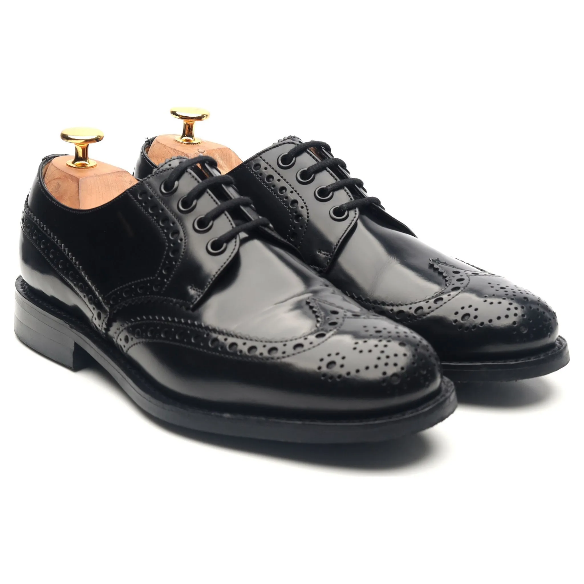 'Ramsden' Black Leather Derby Brogues UK 5.5 F