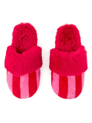 Red Felicity Striped Slippers