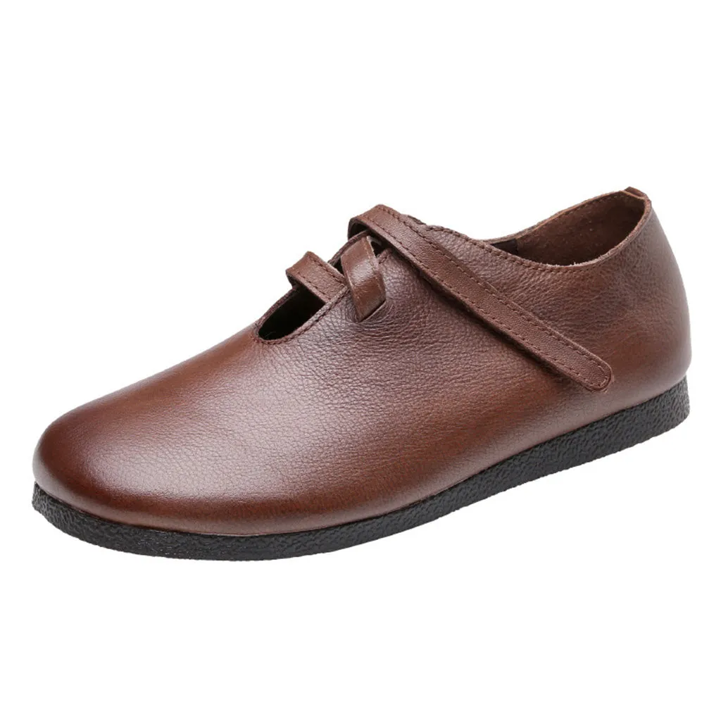 Retro Comfortable Leather Flat Shoes | Gift Shoes