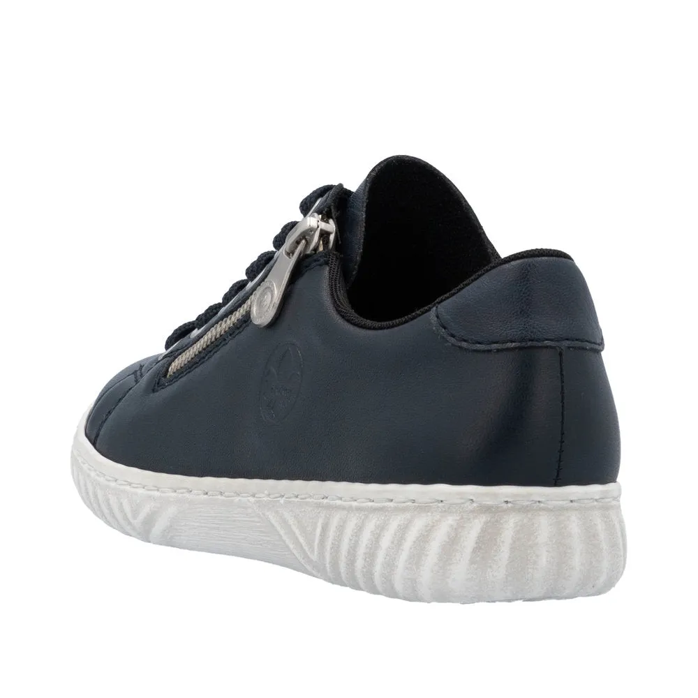 Rieker Ladies Shoes Navy Soft Uppers Zip Trainers N0900-14