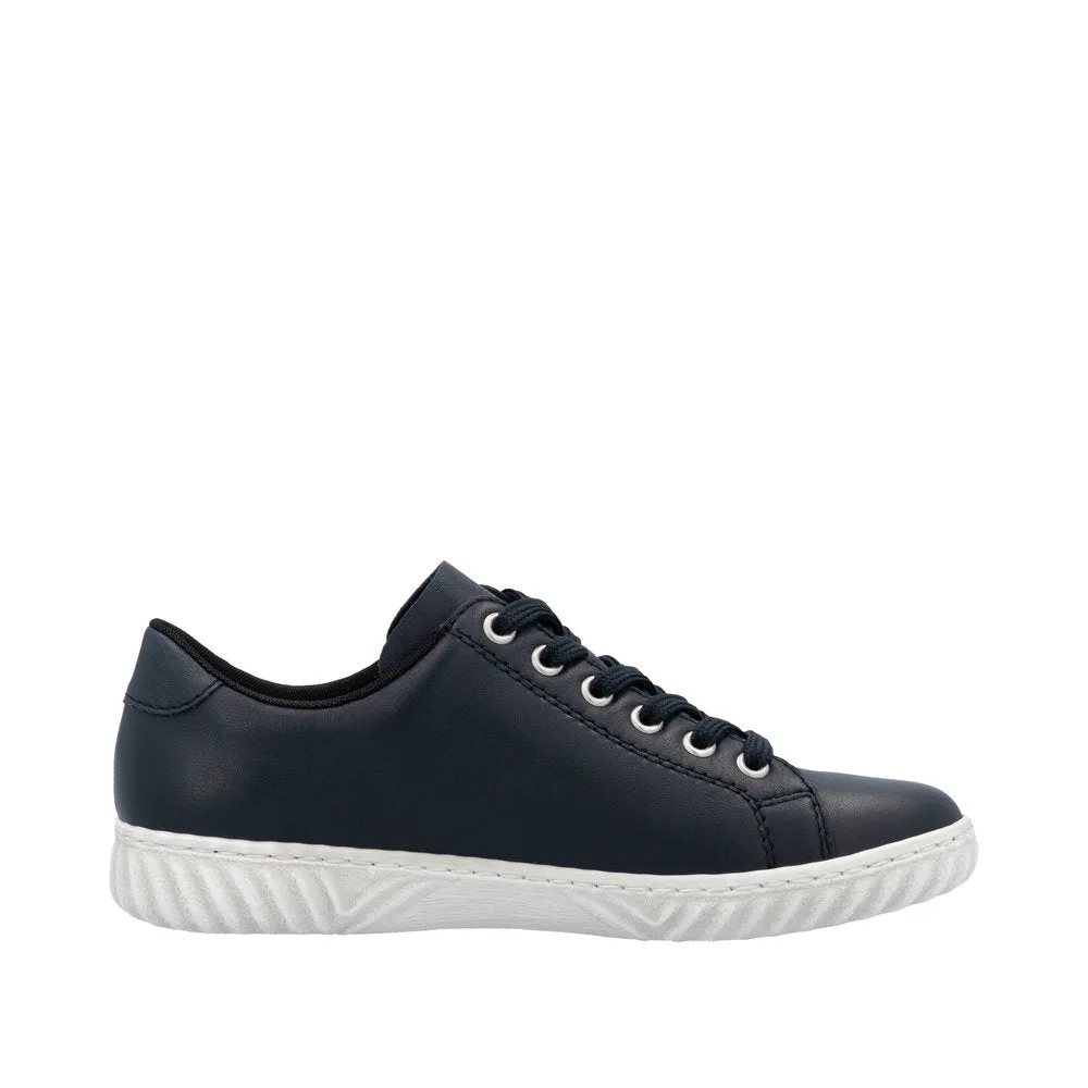 Rieker Ladies Shoes Navy Soft Uppers Zip Trainers N0900-14