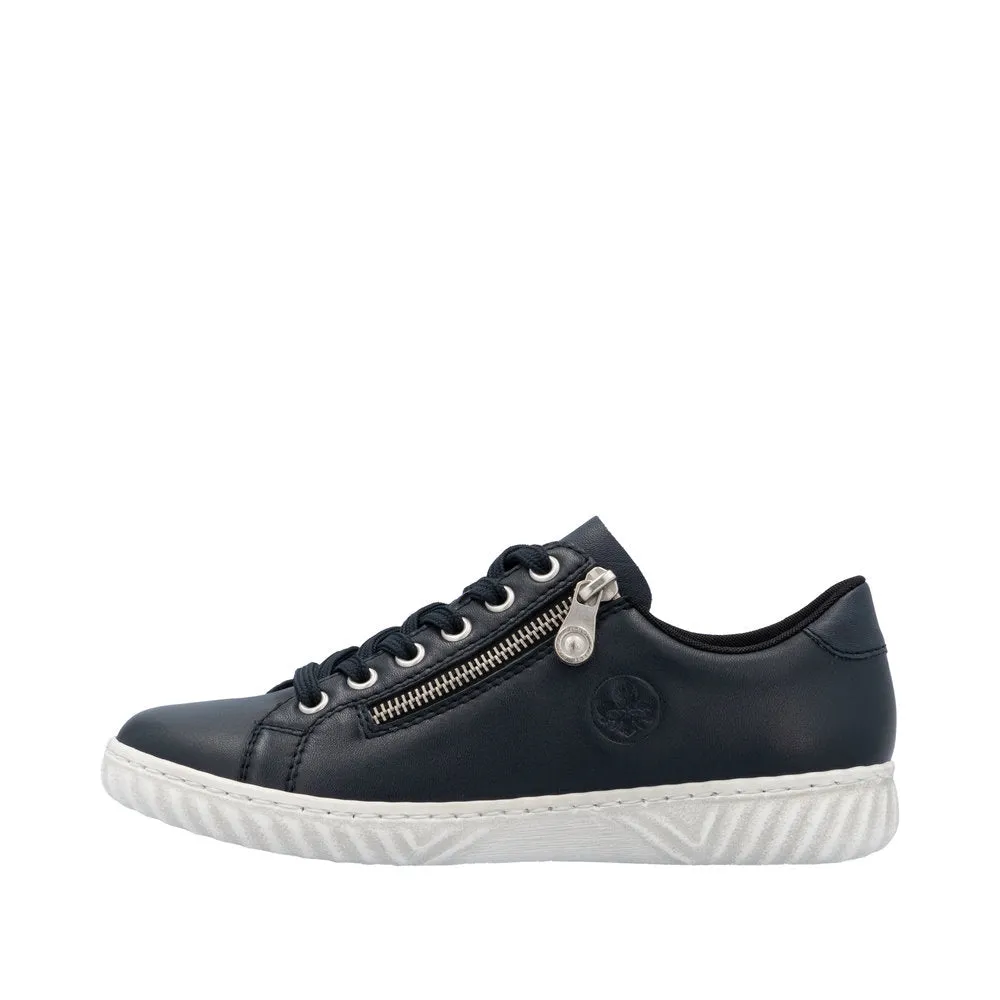 Rieker Ladies Shoes Navy Soft Uppers Zip Trainers N0900-14